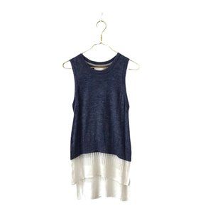 BROCHU WALKER 100% LINEN SLEEVELESS HIGH-LOW TUNIC TOP SZ M